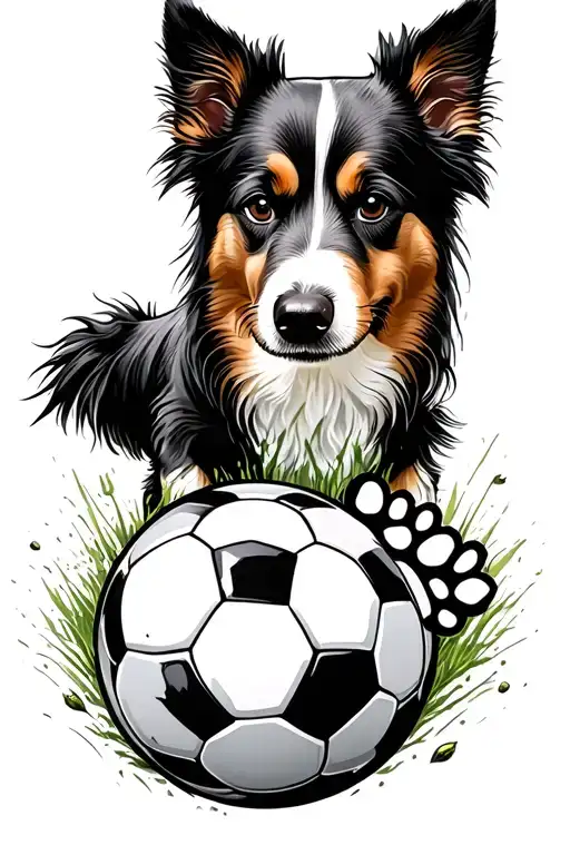 Soccer And Dogs Paw