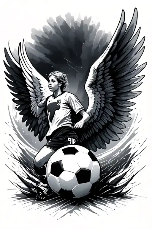 Soccer Mixed With Angel Wings
