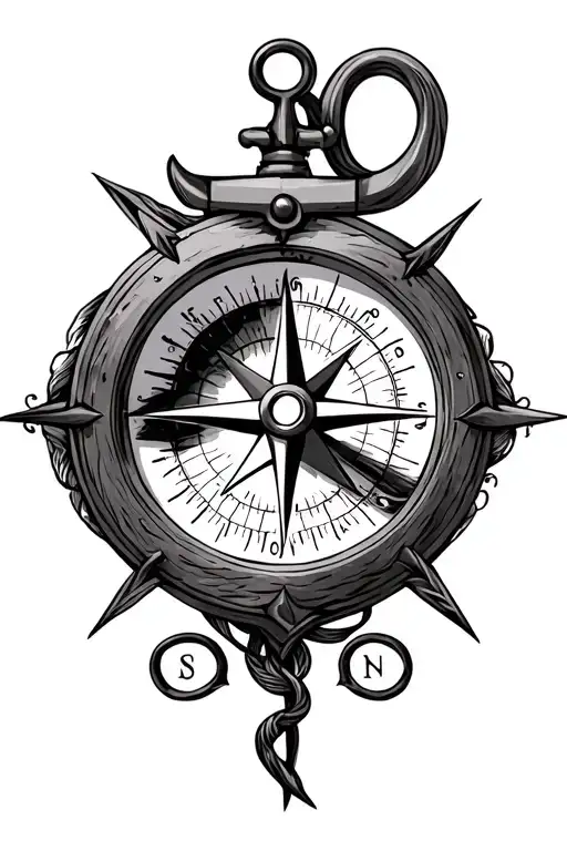 Compass With Anchor
