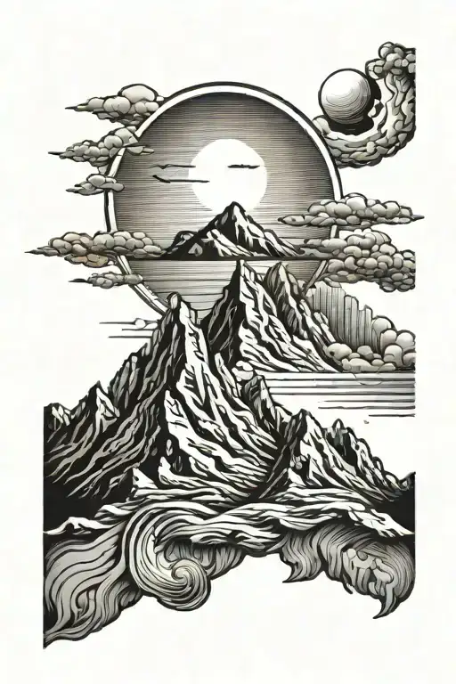 Mountain With Sun