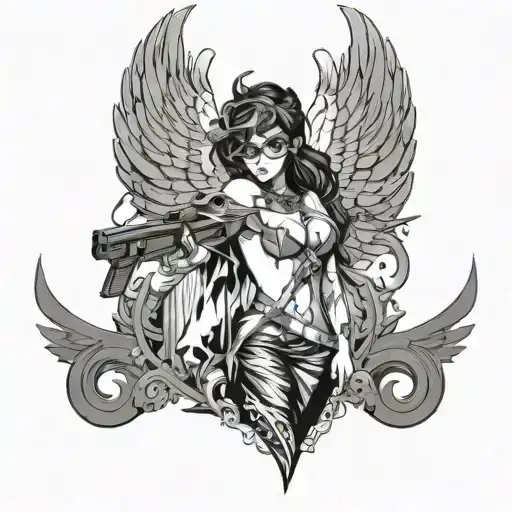 Sexy Wings Like A Black Whitch Bayonetta With Guns