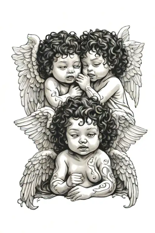See No Evil Hear No Evil Speak No Evil Baby An Angels With Black Curly Hair