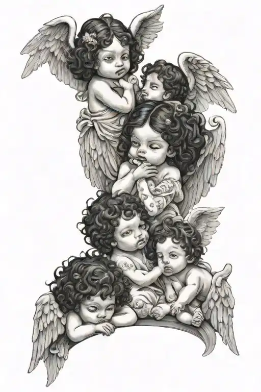 See No Evil Hear No Evil Speak No Evil Baby An Angels With Black Curly Hair