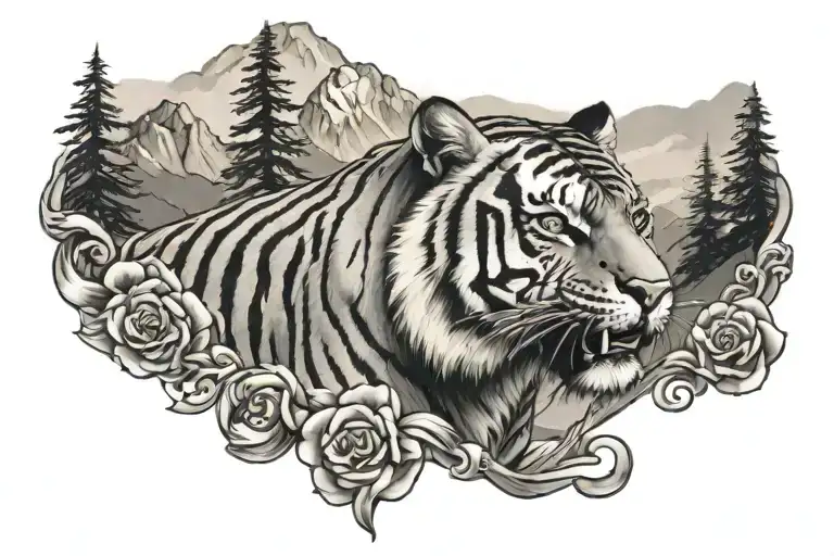 Tiger And Mountains Armband