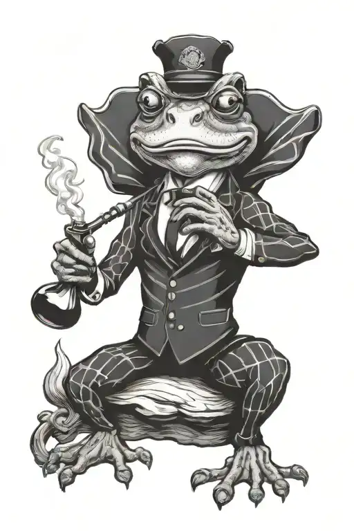 Frog Smoking Pipe Scottish Lion