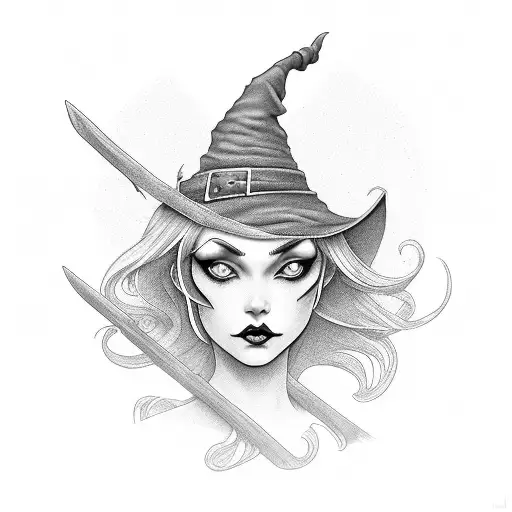 Witch Mounted On Broom