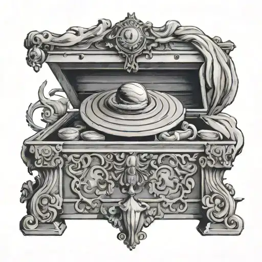 Saturn The Roman God Above A Treasure Chest