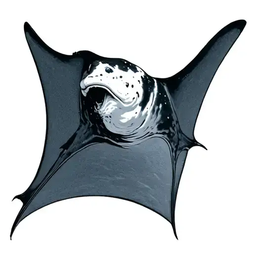 Ocean Manta Ray With Sea
