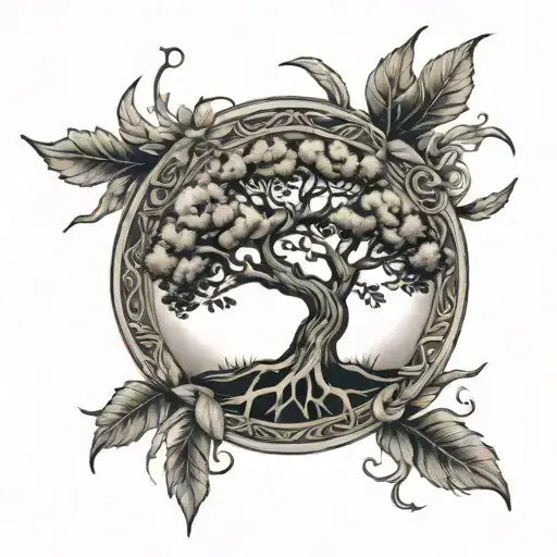 Tree Of Life With Laurel Around Masculine