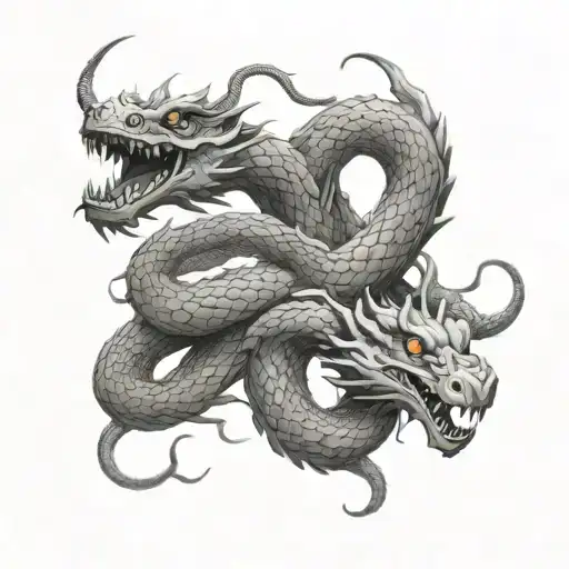 Snake And Dragon Emerging