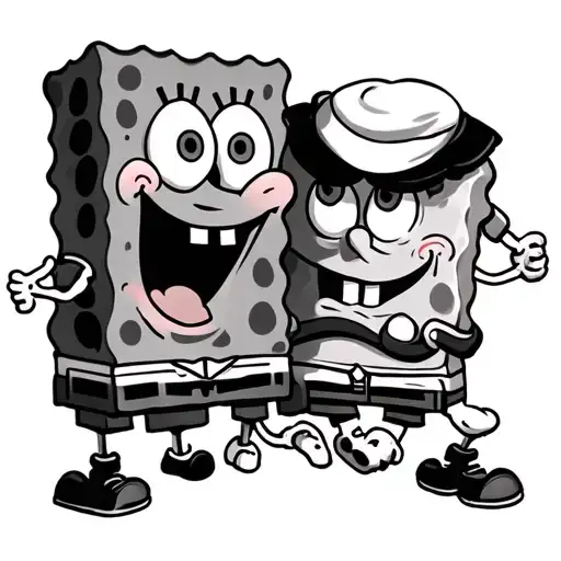 Sponge Bob And Patric On Different Leg Sleeve