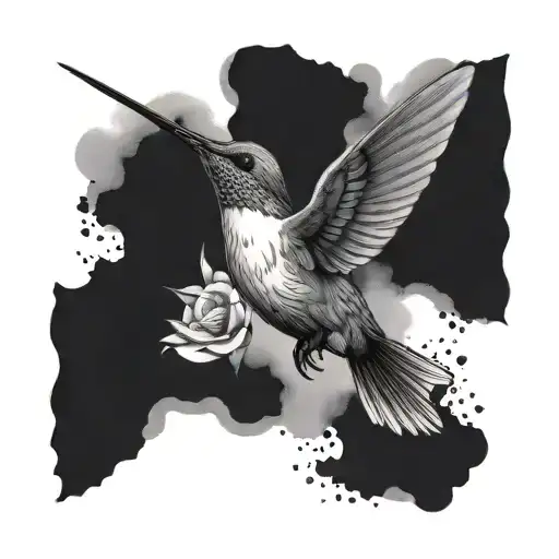 Hummingbird And Whale Merged