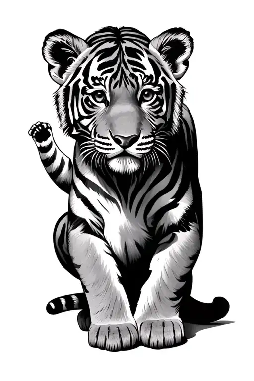 Tiger Cub Playing Together