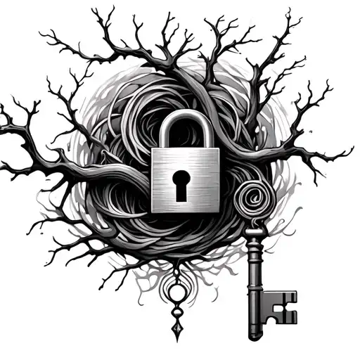 Tree Branches And And Lock And Unreachable Key And Spirals