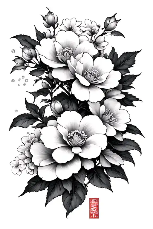 Cerezo Flowers With The Name Of Japanese In Japanese