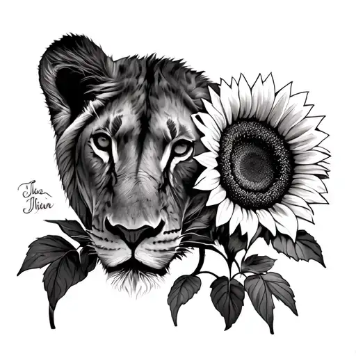Lioness With Sunflower In Top