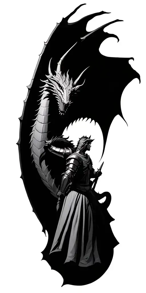 Knight And Dragon Castle Fight Scene Set