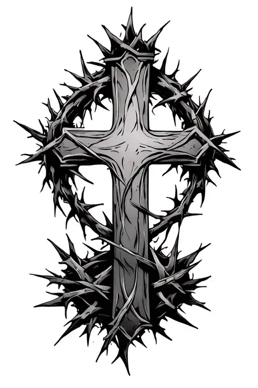 Cross With A Crown Of Thorns