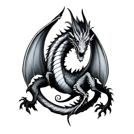 Gemini Zodiac Sign With Demonic Dragon