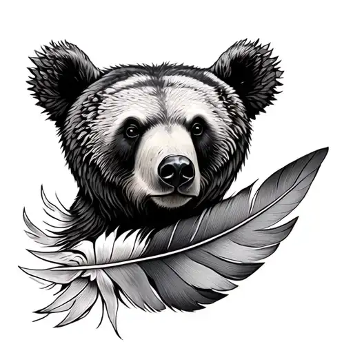 Bear And Dove Feather