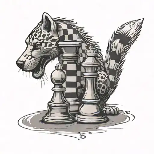 A Black-grey Chess Board With Marten Paw Prints As The Squares