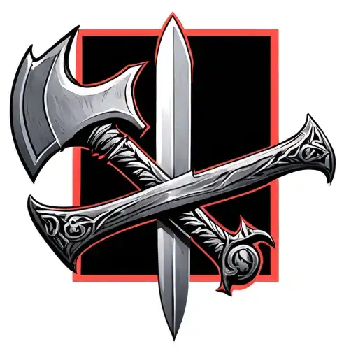 Battle Axe And Sword Crossed