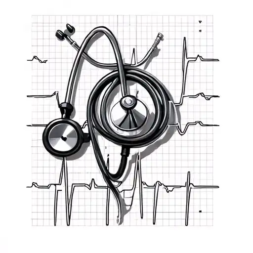 Stemi Ekg Line Stethoscope
