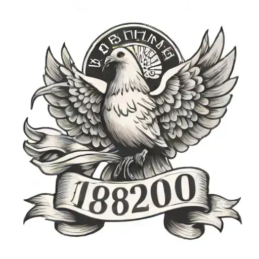 Dove Carrying A Banner Showing The Dates 1939-2020