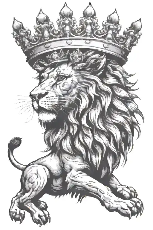 Lion Head With Catholic Crown