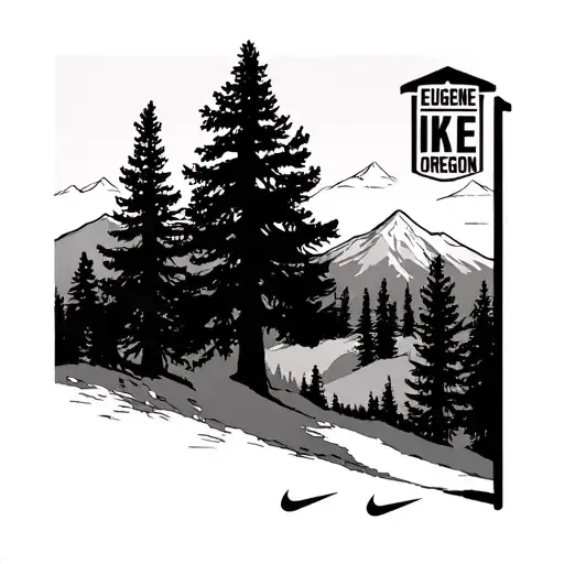 About Eugene Oregon And Nike Nationals With Trees And Mountains Is Basic No Shading
