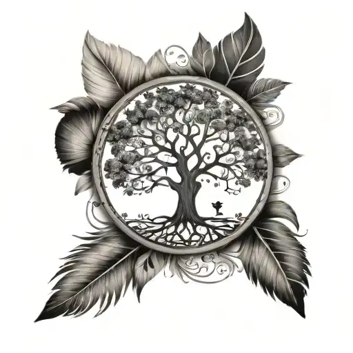 Tree Of Life With Feather