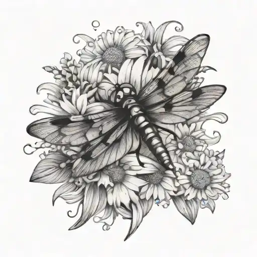 Dragonfly With Daisys