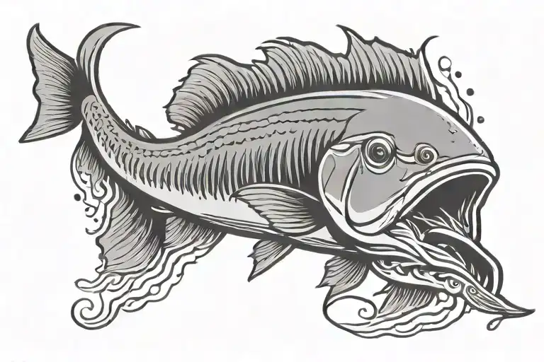 Mahi Mahi Fish Flat Horizontal