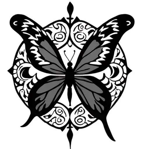 Adinkra Symbol And Butterfly