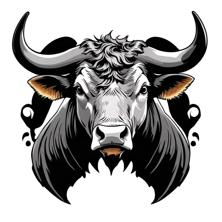 Bull Head With Background