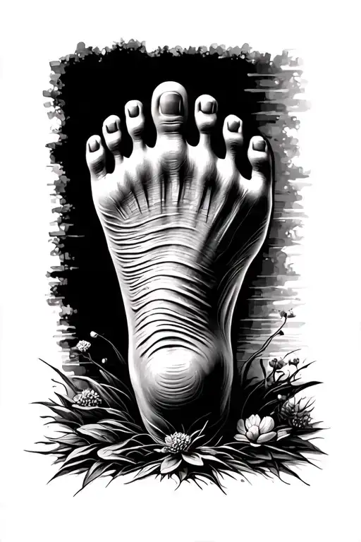 Baby Foot Print Walking Across Like