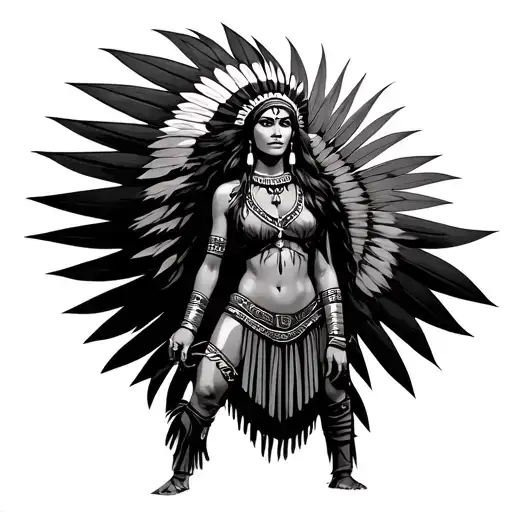 Inca Woman Warrior Woman Standing