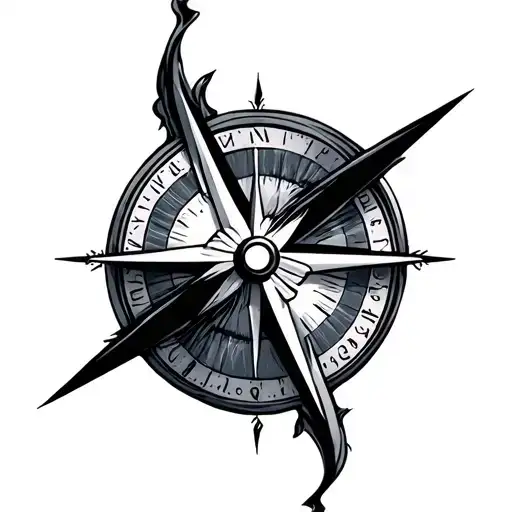 Eye Melting To A Compass Point