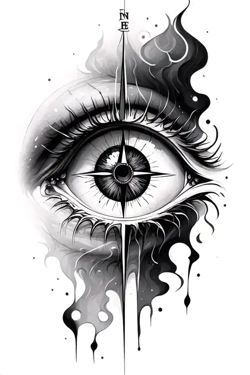 Eye Melting To A Compass