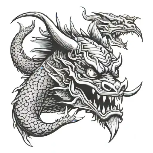 Dragon Carp Mask Oni Demon Mask