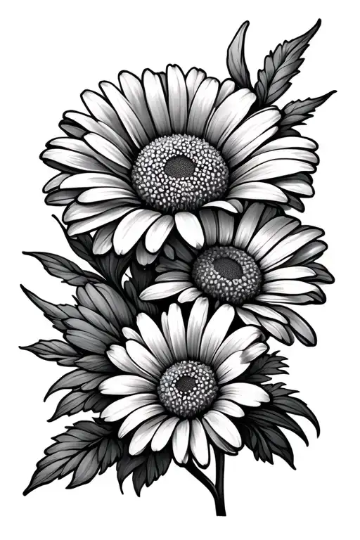 Daisy And Marigold Flower Intertwined