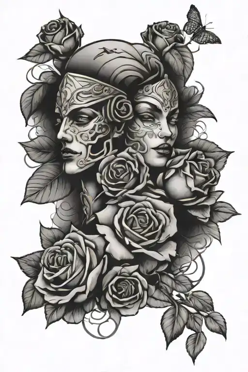 Roses And Warrior Faces