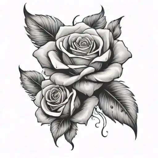 Rose With Petals Falling Off And Turning Into Feathers