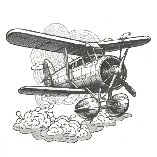 Propeller Airplane Flying Over A World