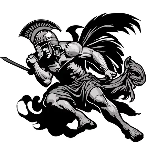 Sprinting Ancient Greek Spartan