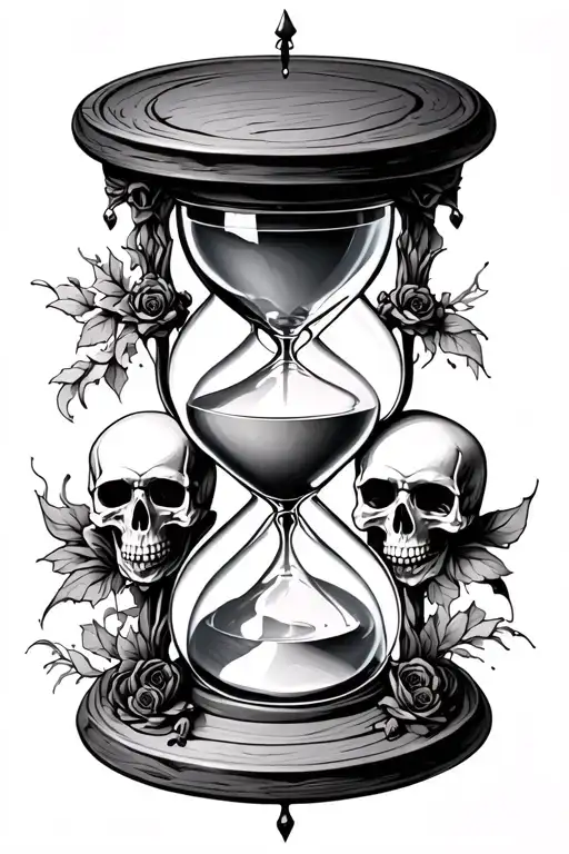 Hourglass With Skulls Surrounded
