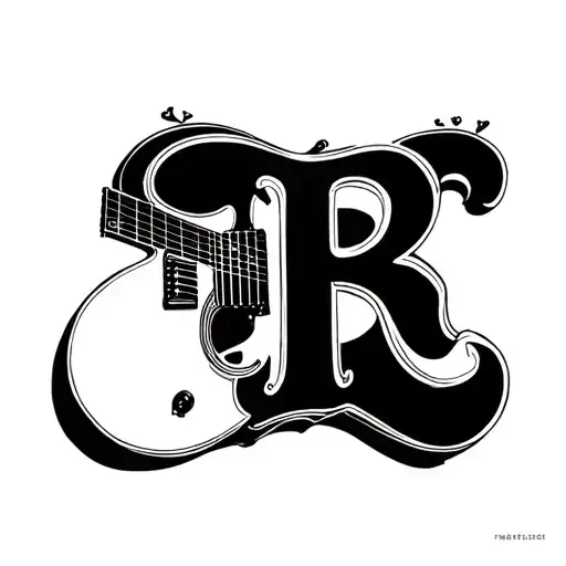 Guitar With Letter R