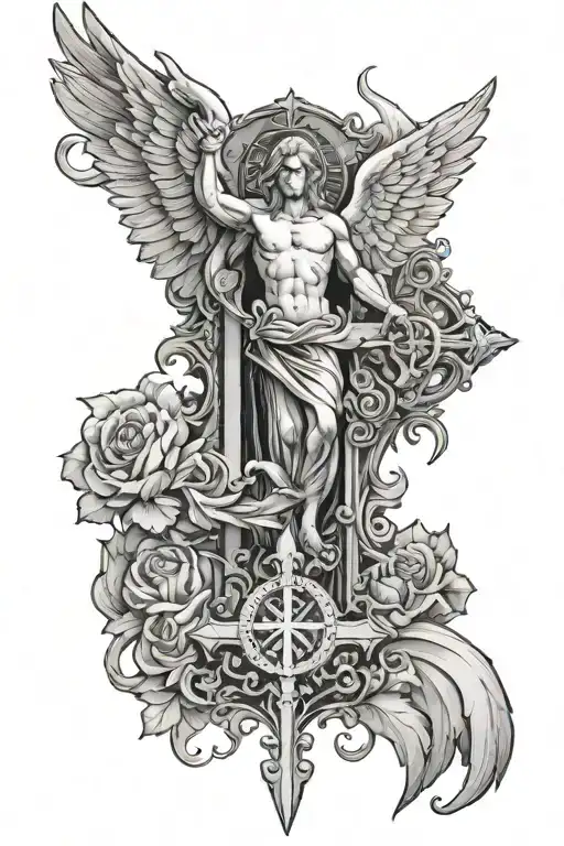 Christian Cross With Angel