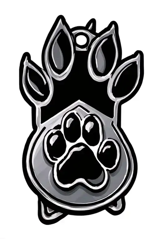Military Dog Tags With Paw Print With Aj
