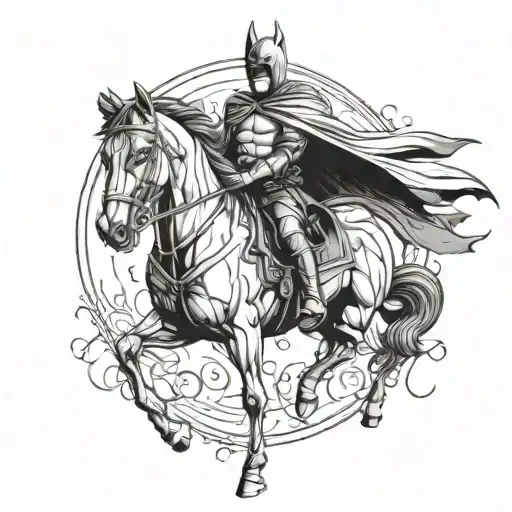 Dark Knight And Horse